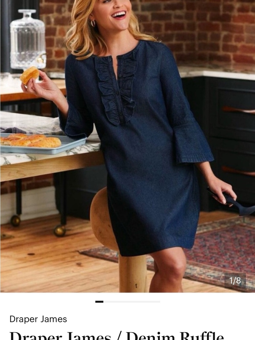 Draper James Dark Blue Denim Dress